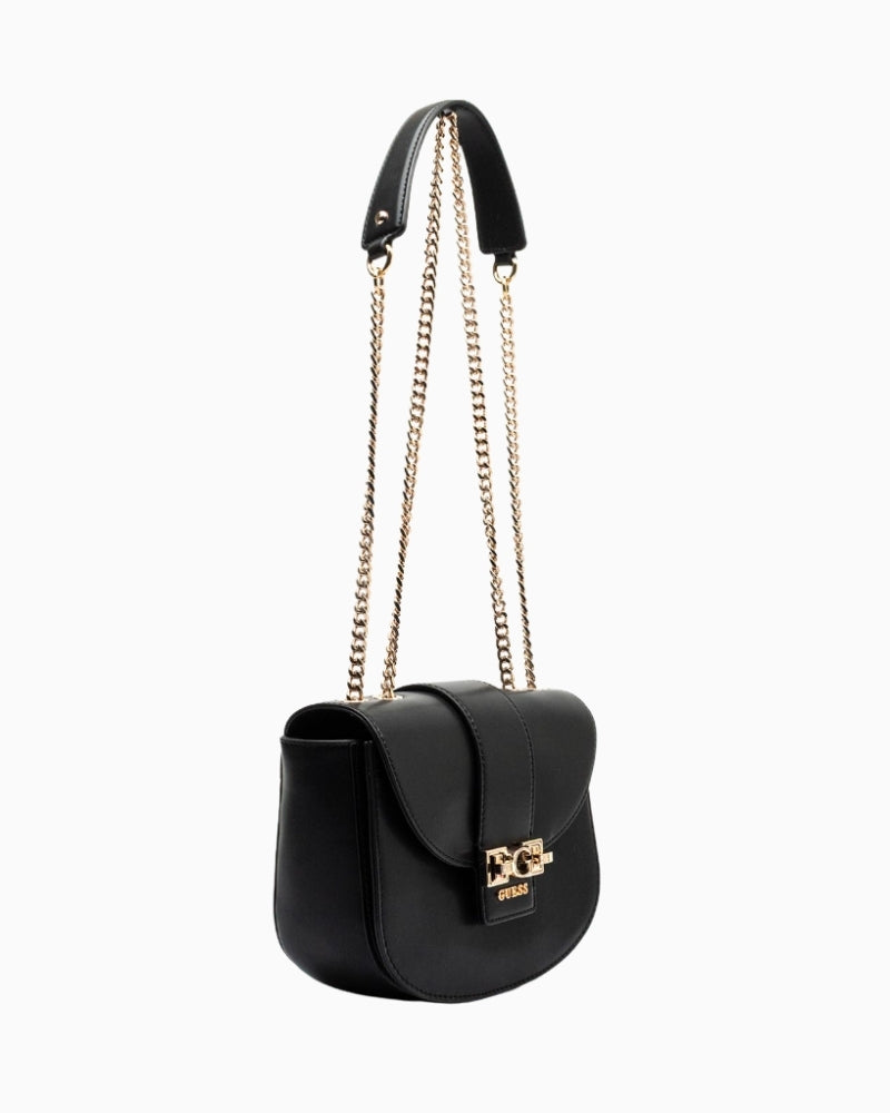 Side profile of Guess crossbody showing slim silhouette and adjustable strap