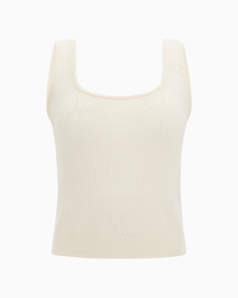 Guess Lyla tank top in cream with soft viscose blend