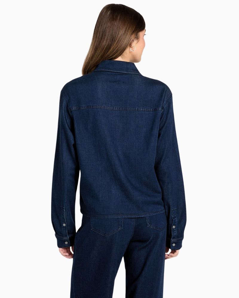 GUESS lyocell blend shacket back view – Áines Boutique