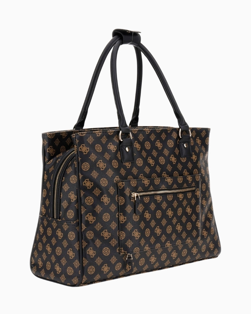 Side view of spacious Wilder shopper bag with twin handles