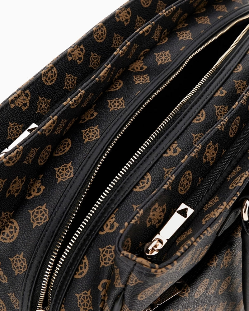 Interior view of Guess 4G peony logo shopper bag with roomy design