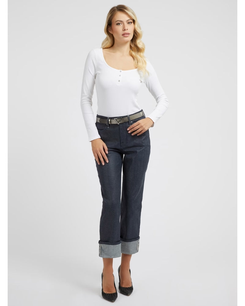 Guess Jeans - LS KARLEE JEWEL BTN HENLEY