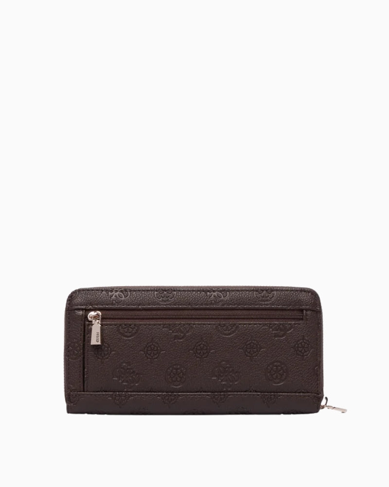 Guess Blake Wallet in brown embossed monogram back view
