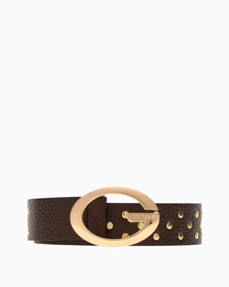 Guess Camden Belt in dark brown front view