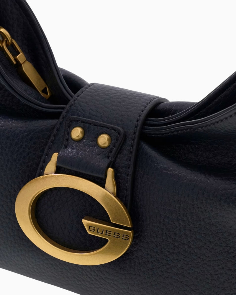 Guess Camden Mini Shoulder Bag in black fastening detail