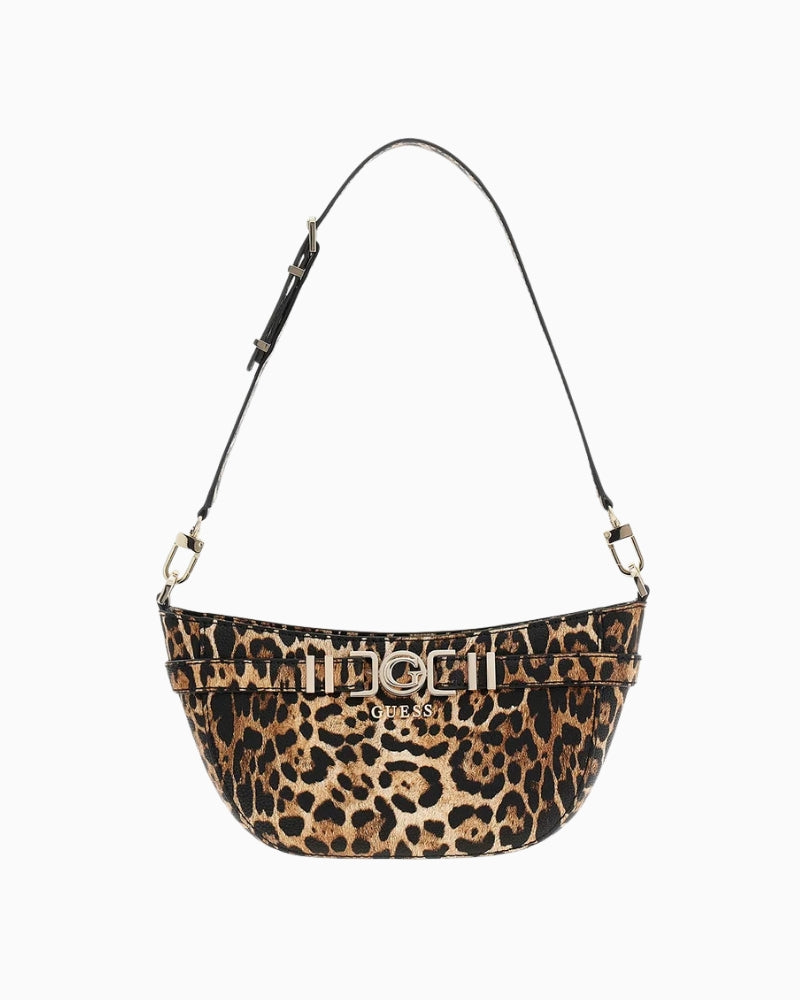 Guess Cirene Shoulder Bag in Leopard front view