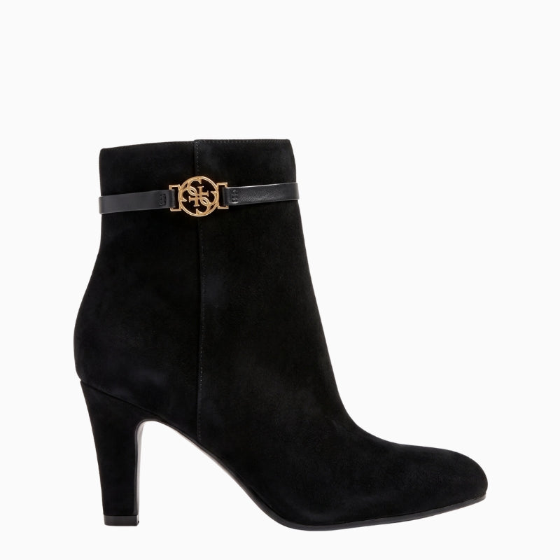 Guess Otis Suede Boots in black side view with 5 cm heel