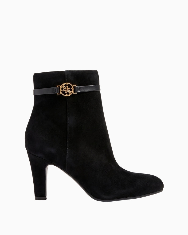 Guess Otis Suede Boots in black side view with 5 cm heel