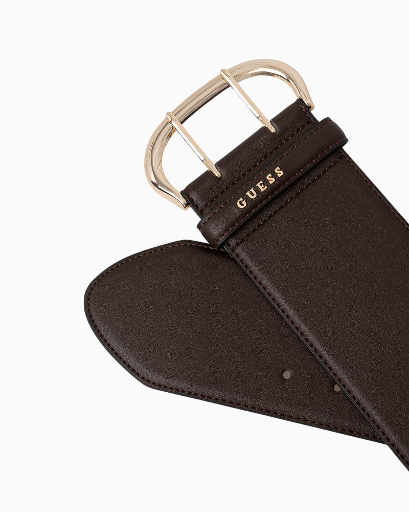 Guess Reversible Waist Belt in Dark Brown buckle detail