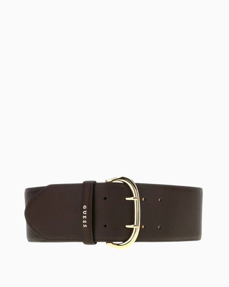 Guess Reversible Waist Belt in Dark Brown front view
