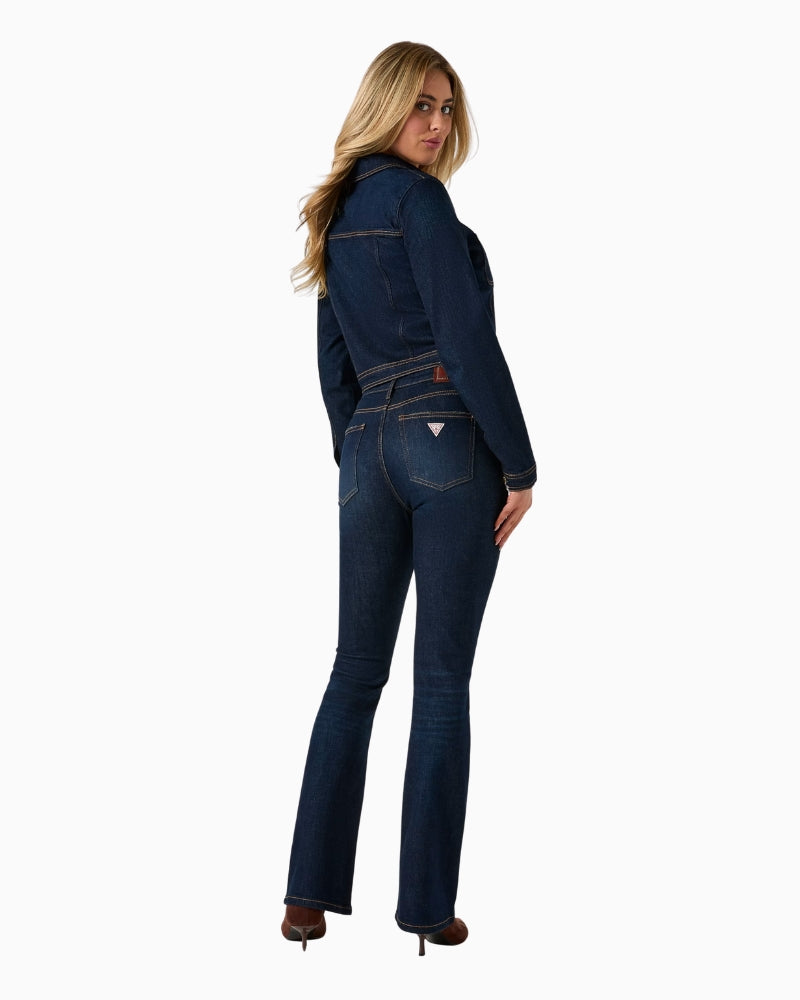 Guess Sexy Flare Jeans in Dark Denim back view