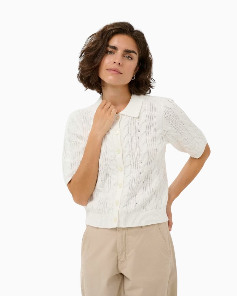 Kaffe Blair cable knit cardigan front view – Áines Boutique