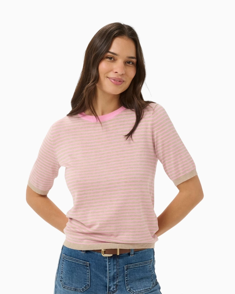 Kaffe Kalizza striped pullover front view – Áines Boutique