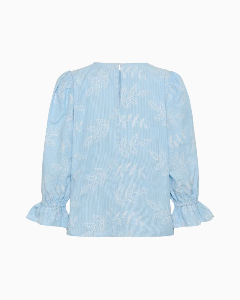Kaffe KAmarlee Blouse in Pale Blue back view