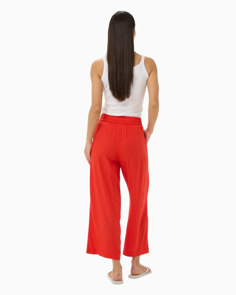 Kaffe KAmilia Linen Trousers in Poppy back view