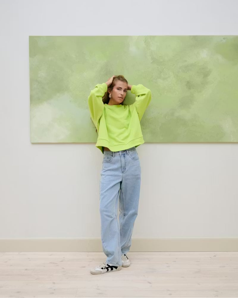 Kaffe KAminna Barrel Jeans in Light Denim full outfit view