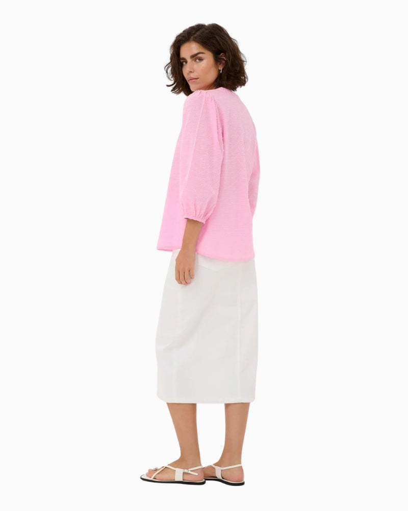 Kaffe Pink Frosting blouse back view