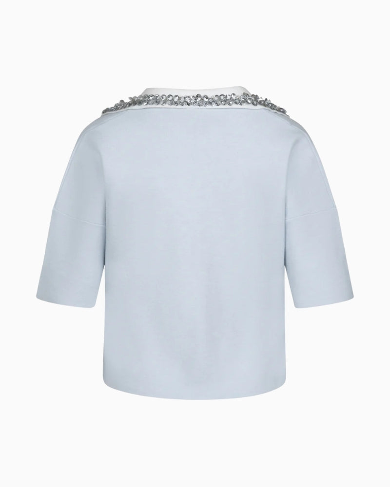 Kimara Juul Top Light Blue back view