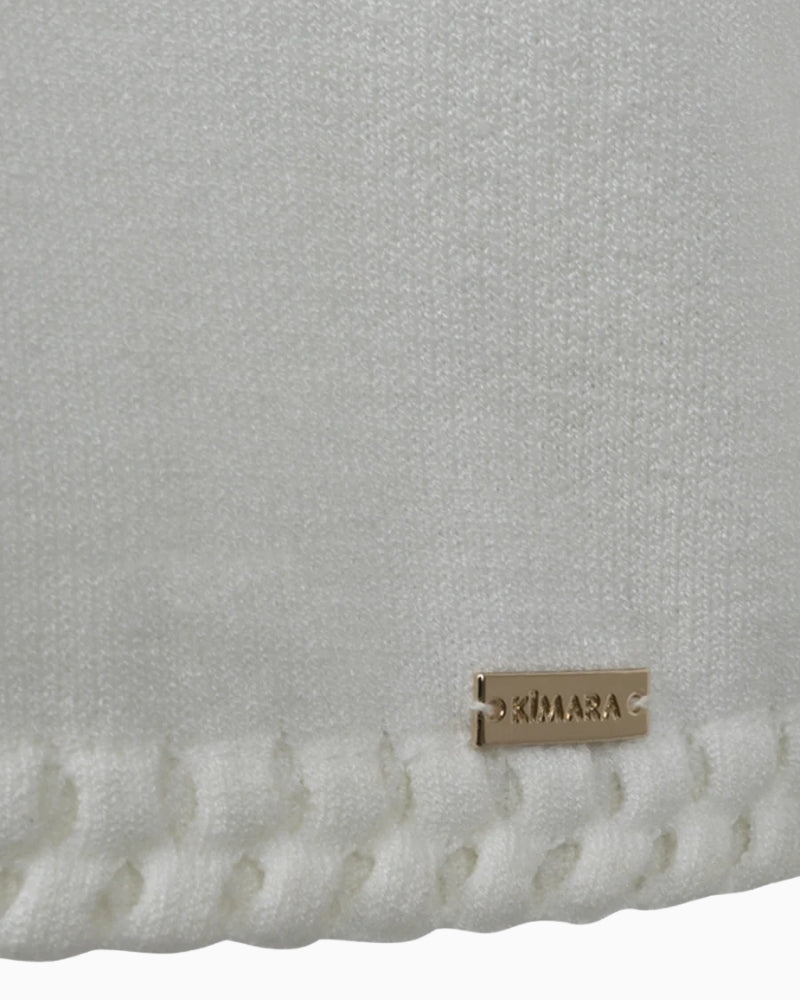Kimara Kate Top offwhite crochet trim detail