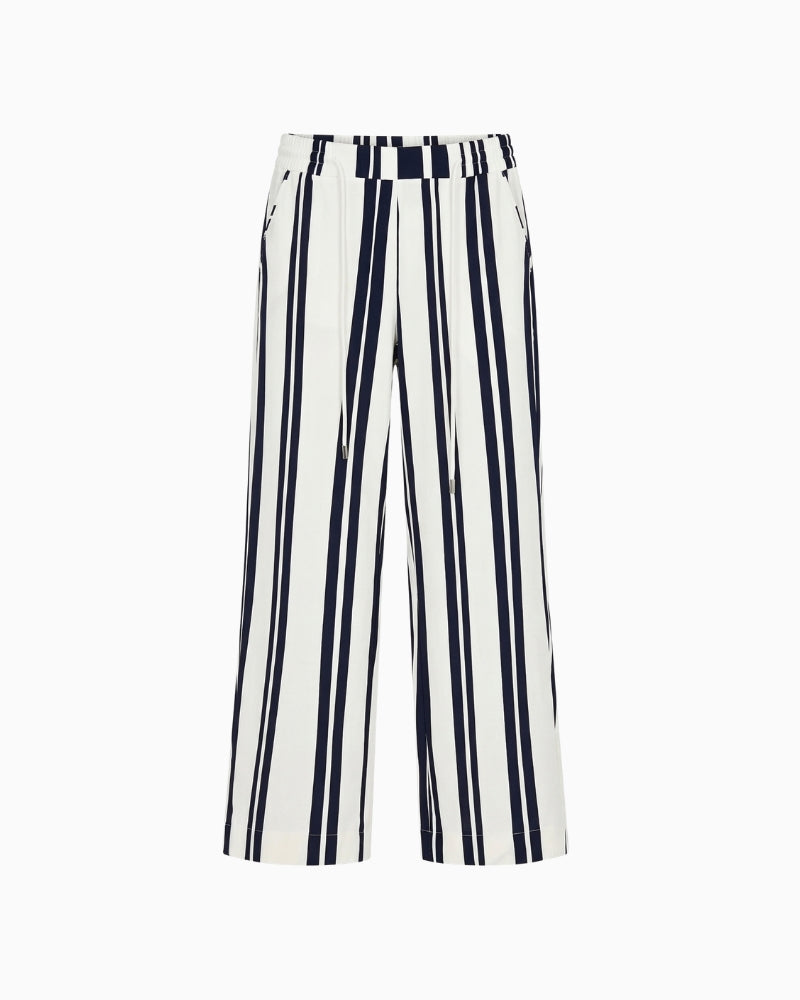 Kimara Mara Pants in White and Navy front view