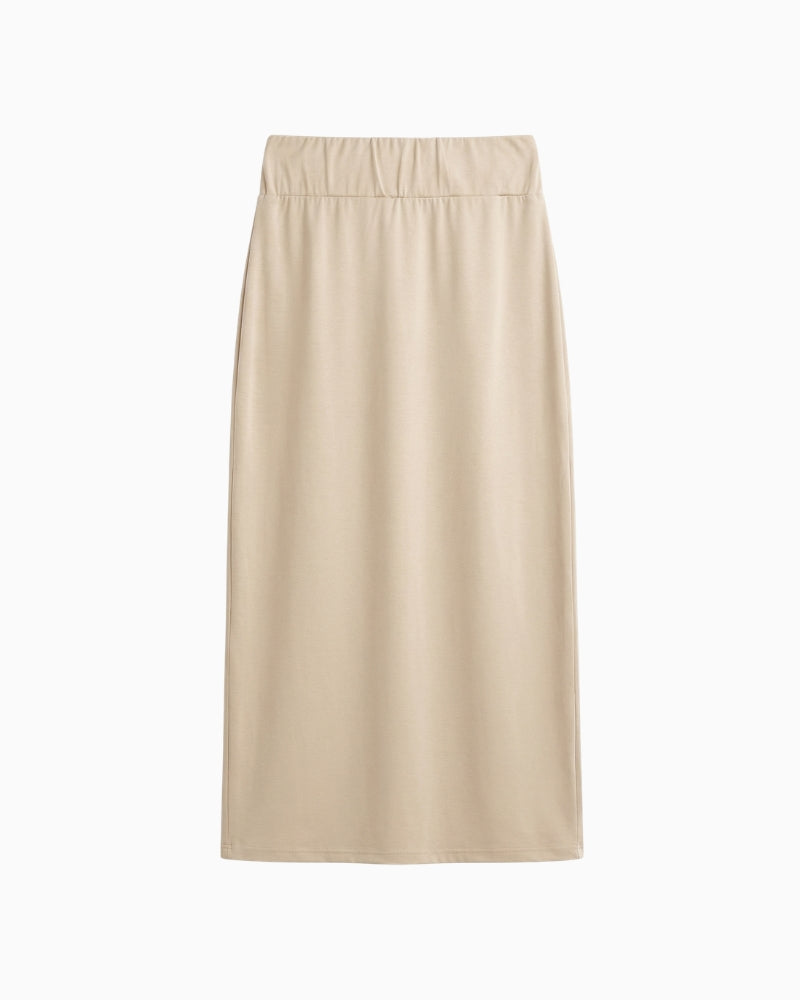 Kimara Nina Lurex Midi Skirt in Champagne back view