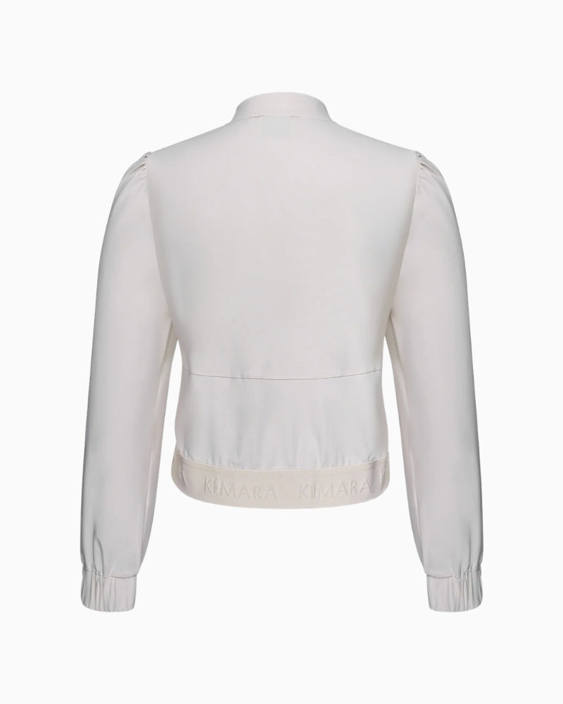Kimara Pearl Bomber 2 silver white bomber jacket back view