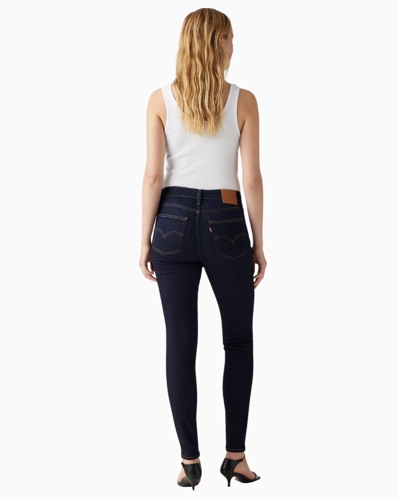 Back view of Levi’s 721 jeans showing shaping high-rise waist and fitted skinny leg