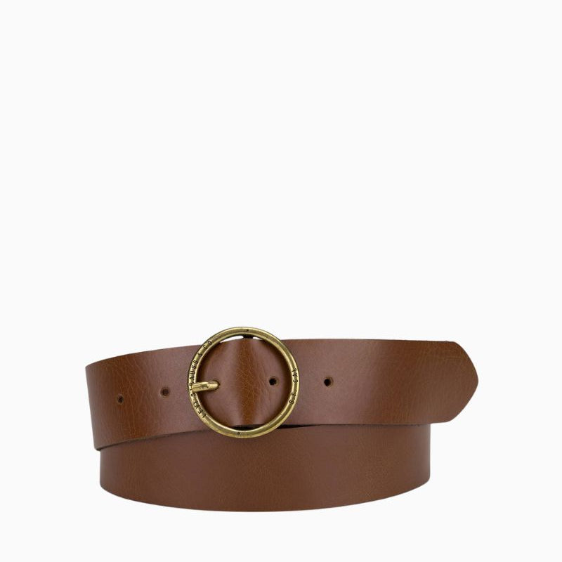 Levi’s Athena Belt in tan leather with ring buckle and wide 37mm strap