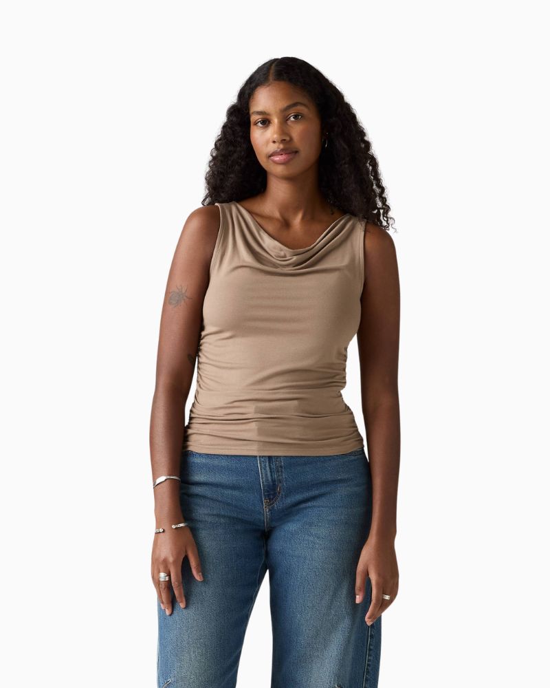 Levi’s Clea sleeveless top with soft cowl neckline in stretch ECOVERO jersey