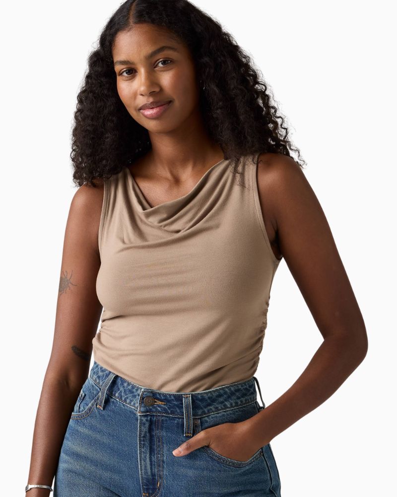 Levi’s Clea sleeveless top with soft cowl neckline in stretch ECOVERO jersey