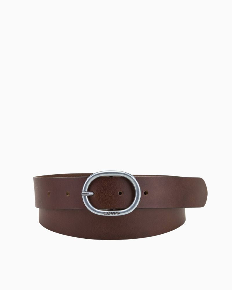 Levi’s Hermosilla Belt in tan leather with classic silver buckle and slim 30mm width