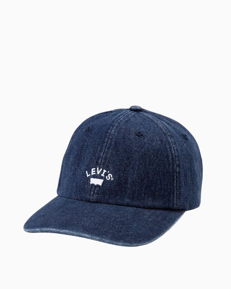 Levi’s Lazy Girl Cap in black cotton with curved brim and adjustable buckle strap