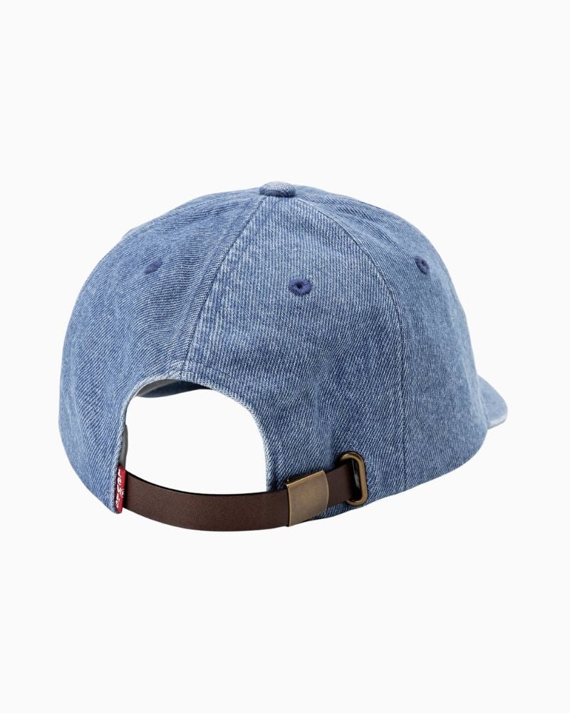 Back view of Levi’s adjustable cotton cap showing metal buckle strap