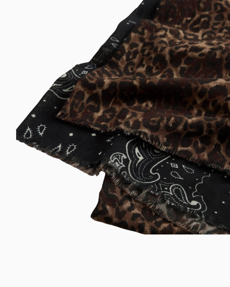 Black lightweight cotton scarf by Levi’s with soft plain weave