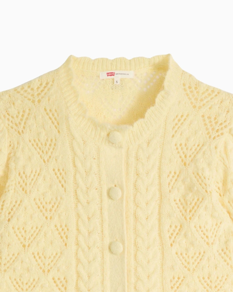 Close-up of Levi’s Pauline cardigan pointelle knit texture – Áines Boutique