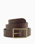 Brown Levi’s Madison belt in full grain leather with silver-tone buckle