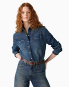 Brown Levi’s Madison belt in full grain leather with silver-tone buckle