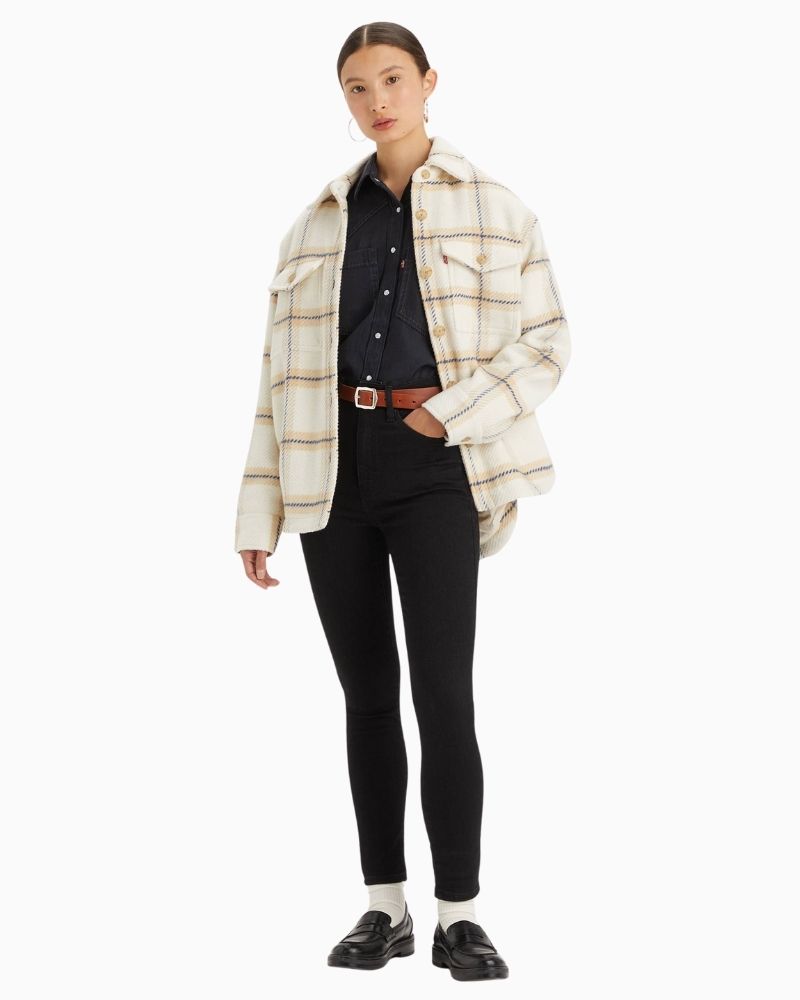 Front view of Levi’s retro jeans showing flattering skinny fit and ankle-length cut