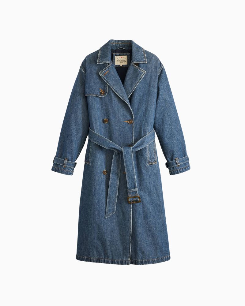 Levi’s Spade Trench Coat in beige cotton with longline fit and waist belt