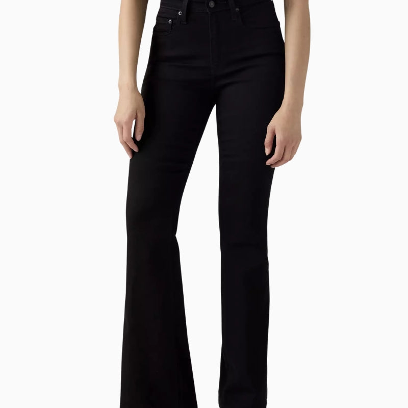 Levi's 726 High Rise Flare Jeans in Black front view