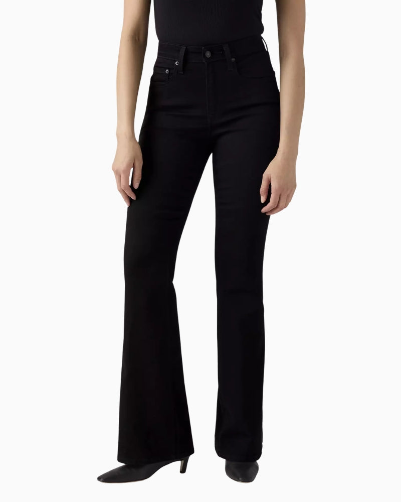 Levi's 726 High Rise Flare Jeans in Black front view
