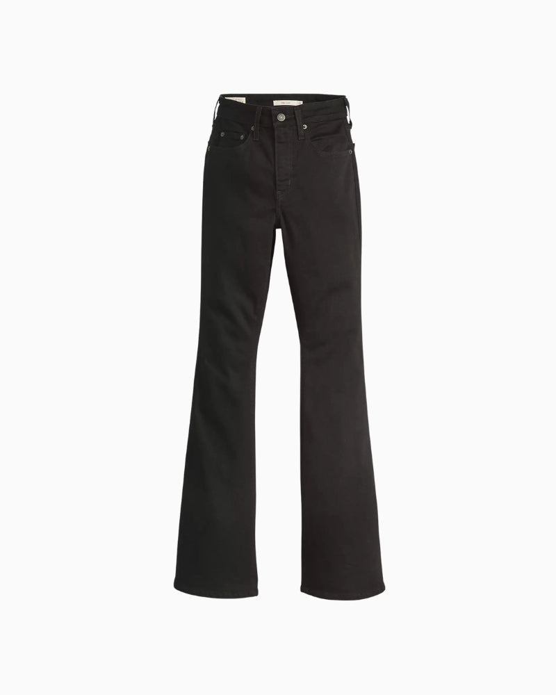 Levi's 726 High Rise Flare Jeans in Black waistband detail