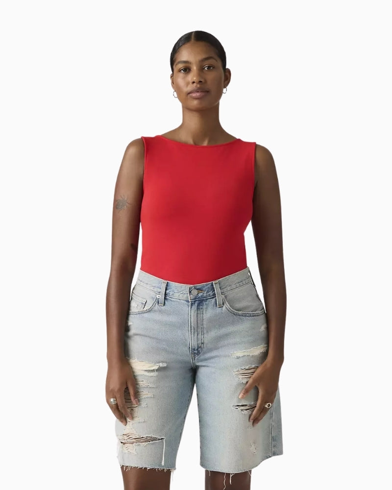 Levi's Blair Boatneck Top Urban Red front view