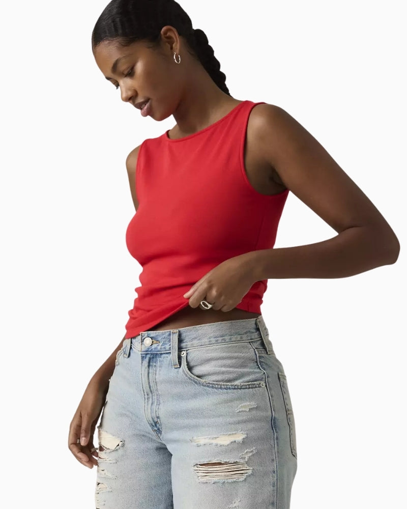 Levi's Blair Boatneck Top Urban Red side view