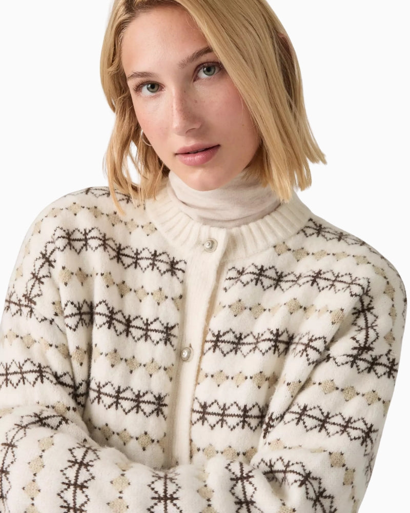Levi's Charlotte Crewneck Cardigan in Off White vintage-inspired button detail