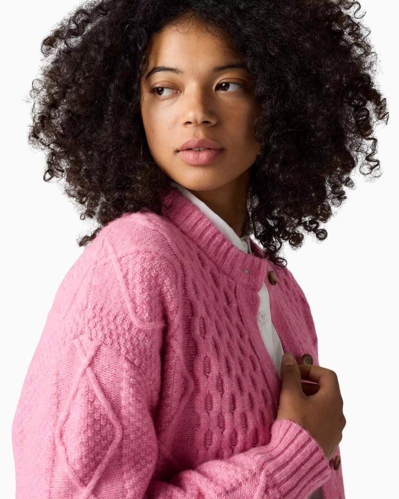 Levi's Charlotte Crewneck Cardigan in rose side view