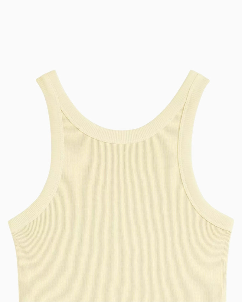 Levi’s Essential Racer Tank French Vanilla rib knit detail