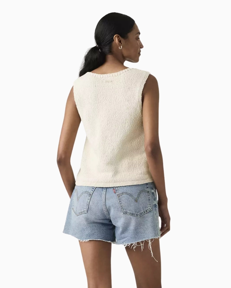 Levi's Helen Mini Boucle Vest Tofu White back view