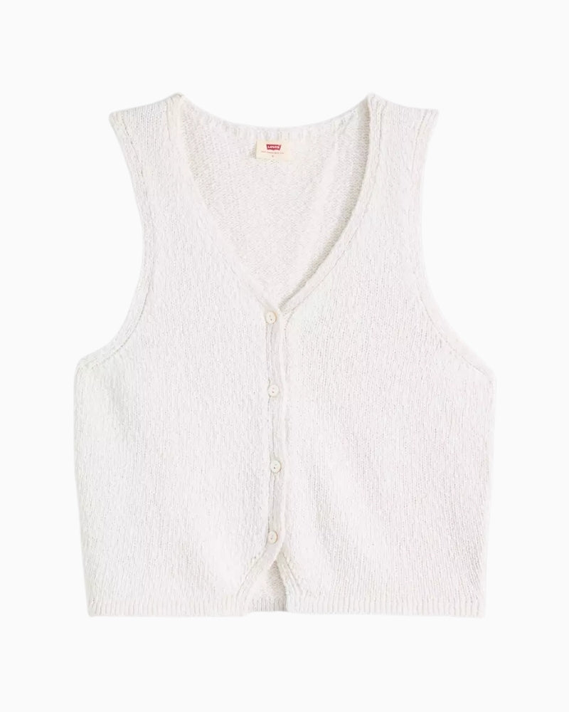 Levi's Helen Mini Boucle Vest Tofu White full length front