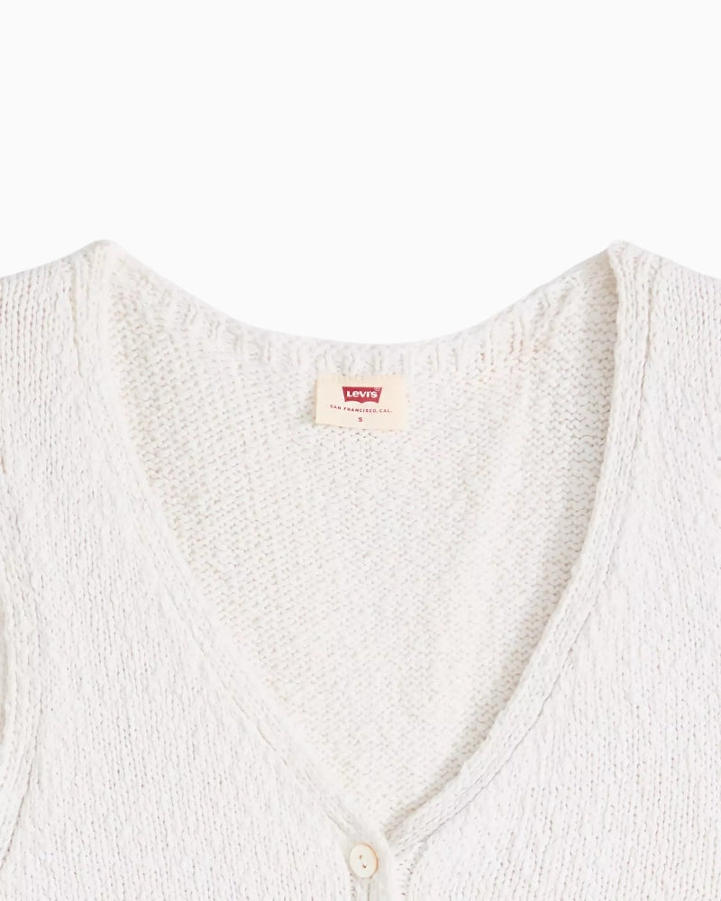 Levi's Helen Mini Boucle Vest Tofu White fabric texture detail